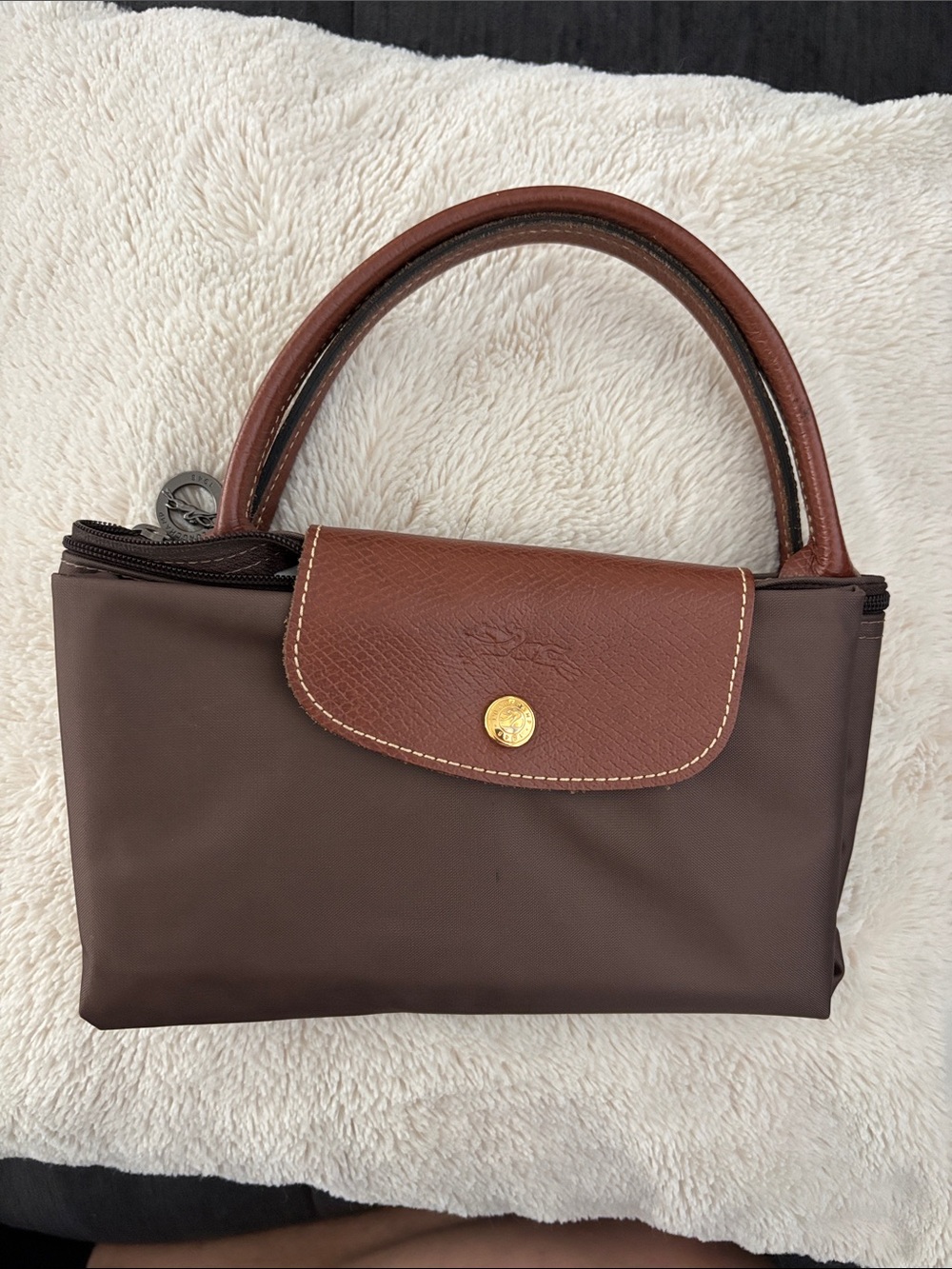 Longchamp Handbag with Leather Trim